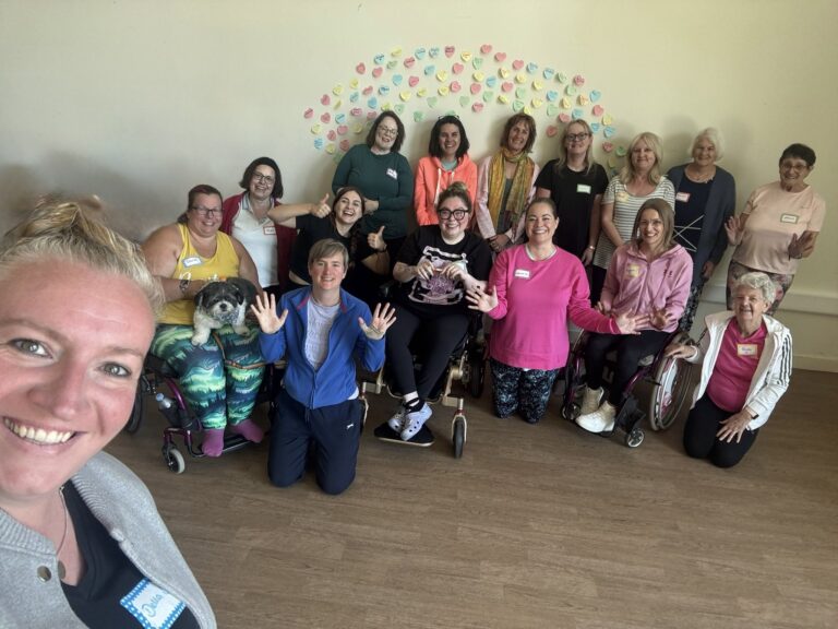 Group of people having a group photo at the end of the Mobilates retreat day at Paddock Wood Community Centre