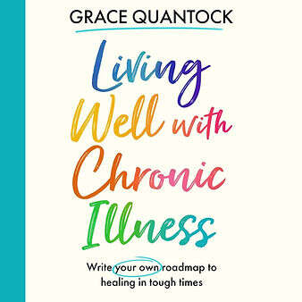 Book cover with the title Living Well with Chronic Illness written in multi colours